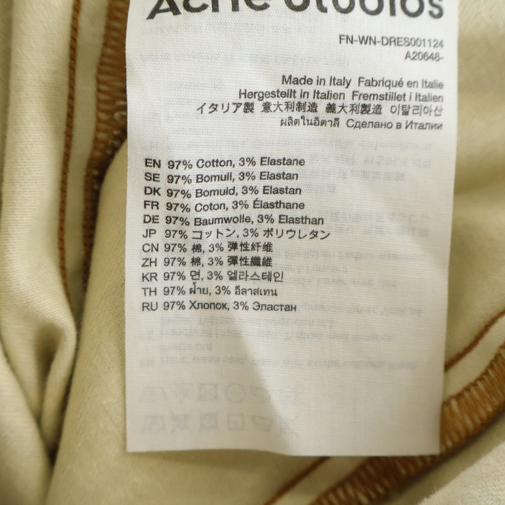 Acne Studios(アクネ ストゥディオズ) コットンブレンド デニム転写デザイン ミニドレス インディゴ レディース FN-WN-DRES001124