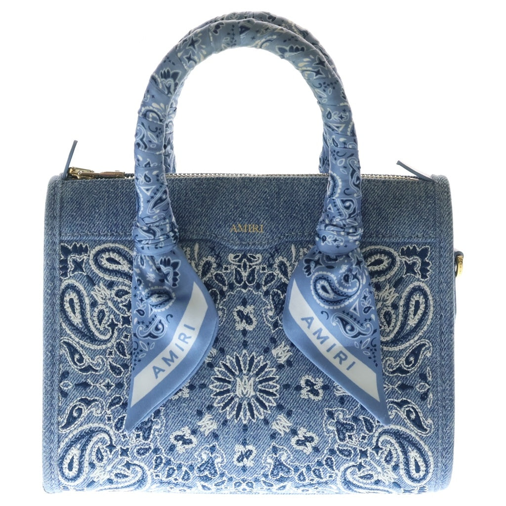 AMIRI(アミリ) BANDANA MICRO TRANGEL BAG バンダナ柄 マイクロ トランジェル ハンドバック ショルダーバッグ ブルー