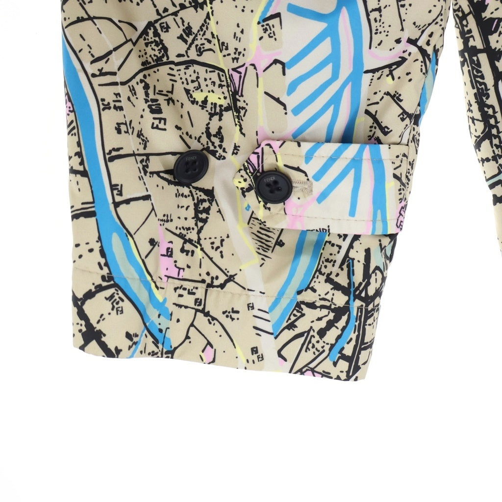 FENDI(フェンディ) Printed Trench Coat プリントデザイン トレンチコート ブラウン FF0647 AIA9