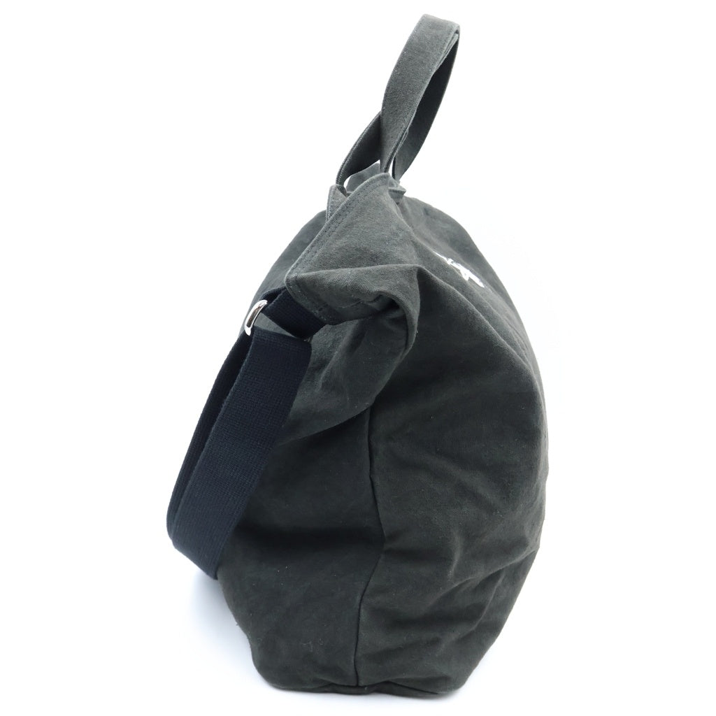 STUSSY(ステューシー) CANVAS CROSSBODY BAG ロゴ刺繍 キャンバス クロスボディバッグ ブラック レディース