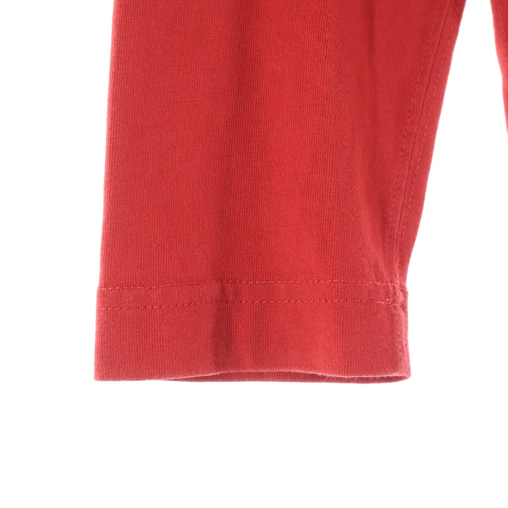 EVISU(エビス) フロントロゴデザイン クルーネック カットソー 長袖Tシャツ レッド