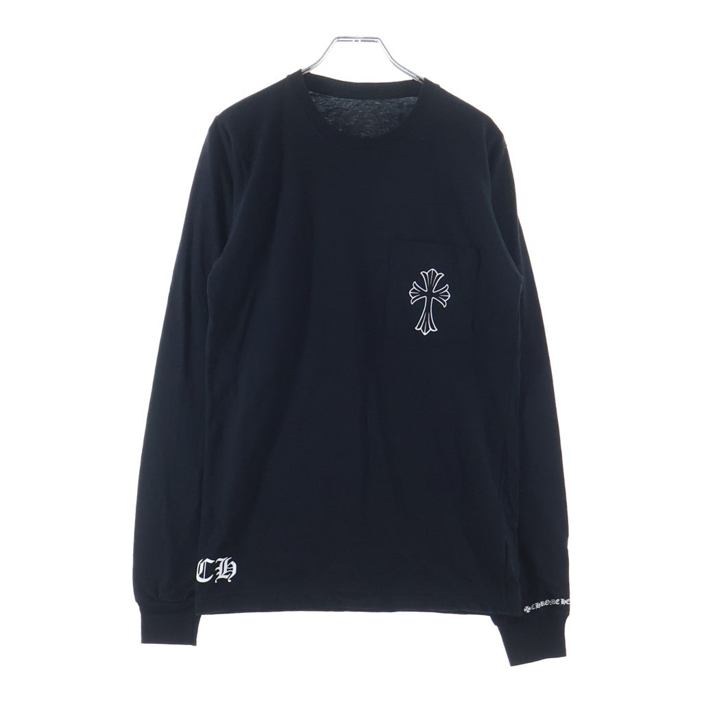 CHROME HEARTS(クロムハーツ) CH T-SHRT バックロゴデザイン クルーネック カットソー 長袖Tシャツ ブラック