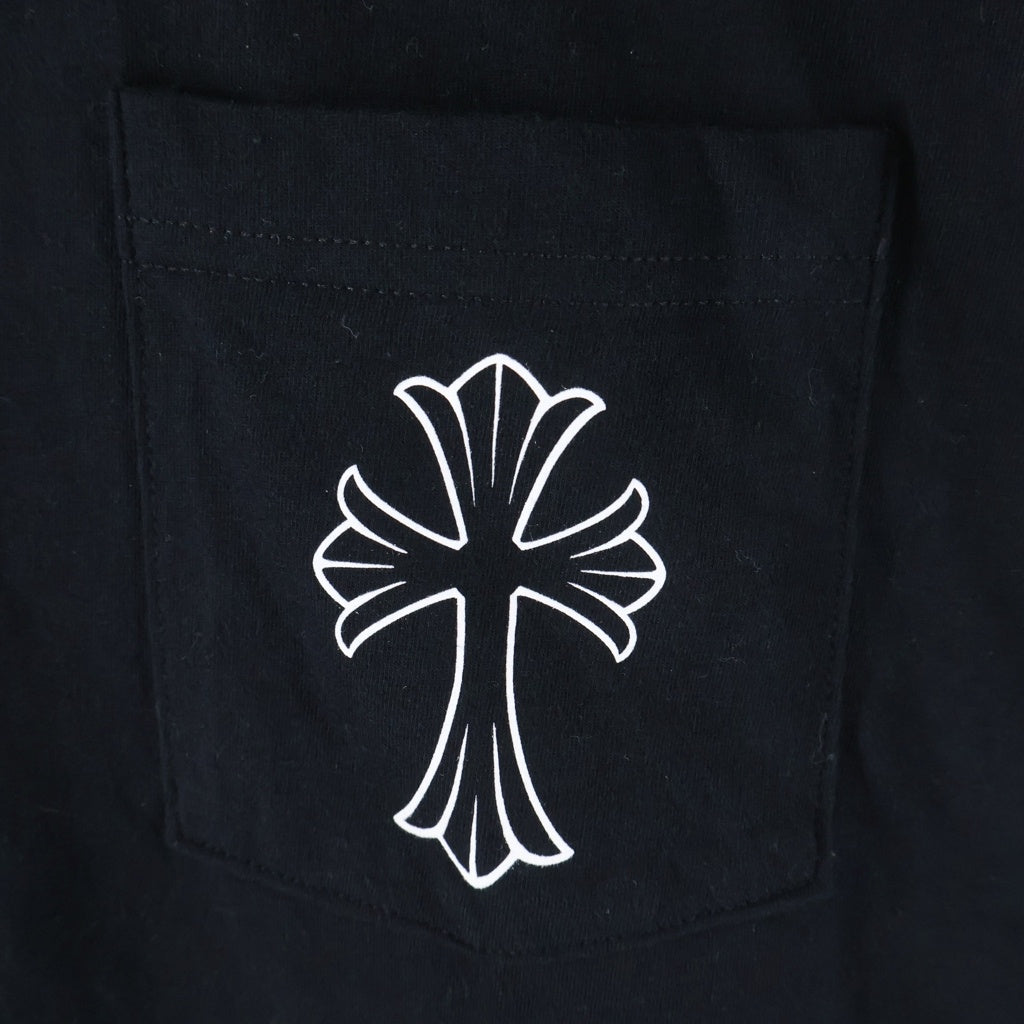 CHROME HEARTS(クロムハーツ) CH T-SHRT バックロゴデザイン クルーネック カットソー 長袖Tシャツ ブラック