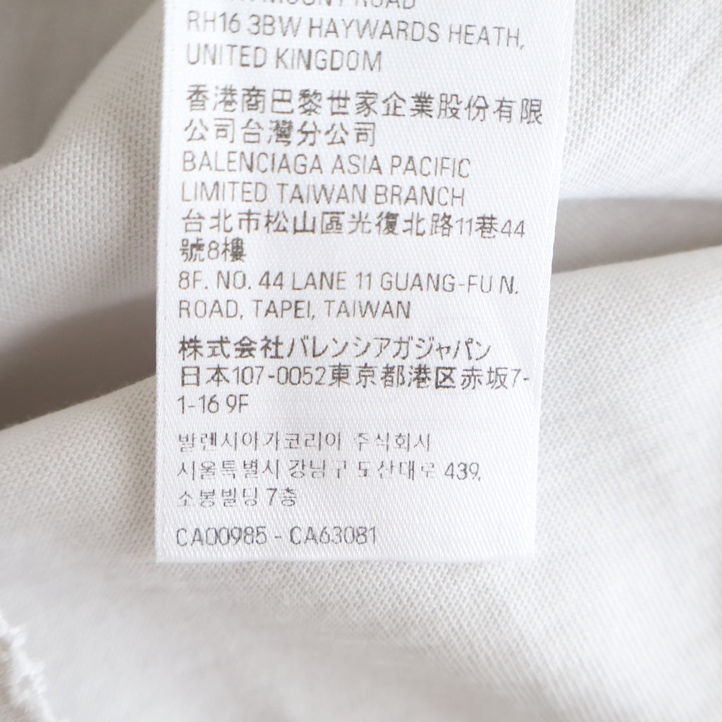 BALENCIAGA(バレンシアガ) ピアス装飾 ダメージ加工 半袖Tシャツ カットソー ホワイト 761460 TPVD4