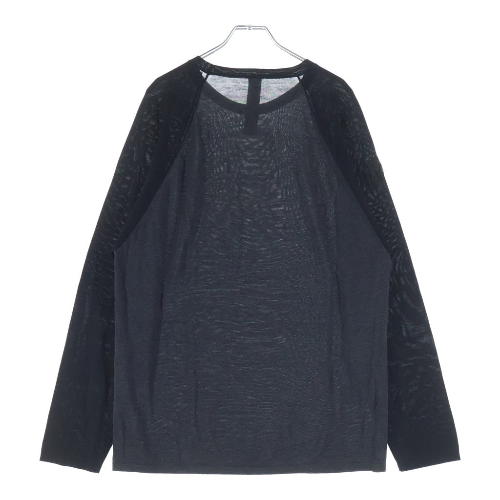 CHROME HEARTS(クロムハーツ) Y NOT CRS PATCH トリプルクロスパッチ付き ラグラン長袖Tシャツ カットソー ブラック/グレー