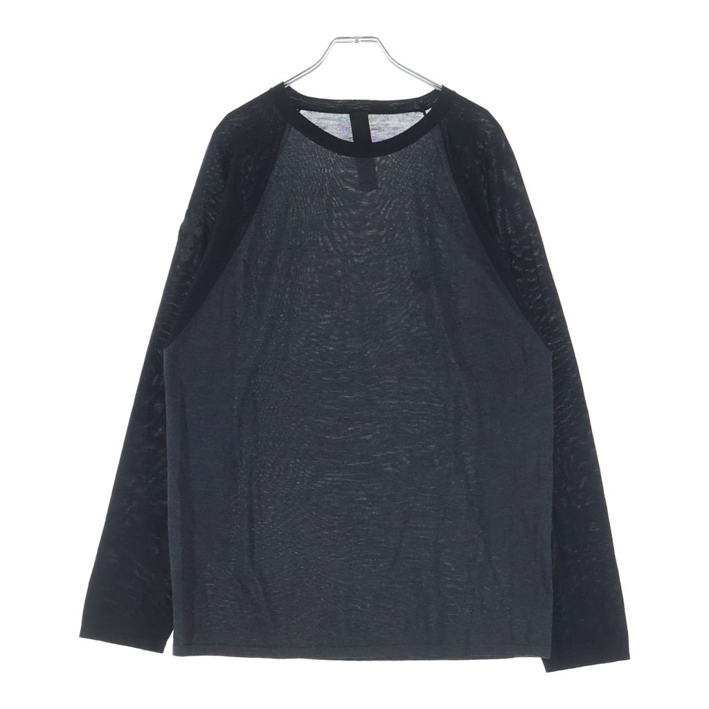 CHROME HEARTS(クロムハーツ) Y NOT CRS PATCH トリプルクロスパッチ付き ラグラン長袖Tシャツ カットソー ブラック/グレー