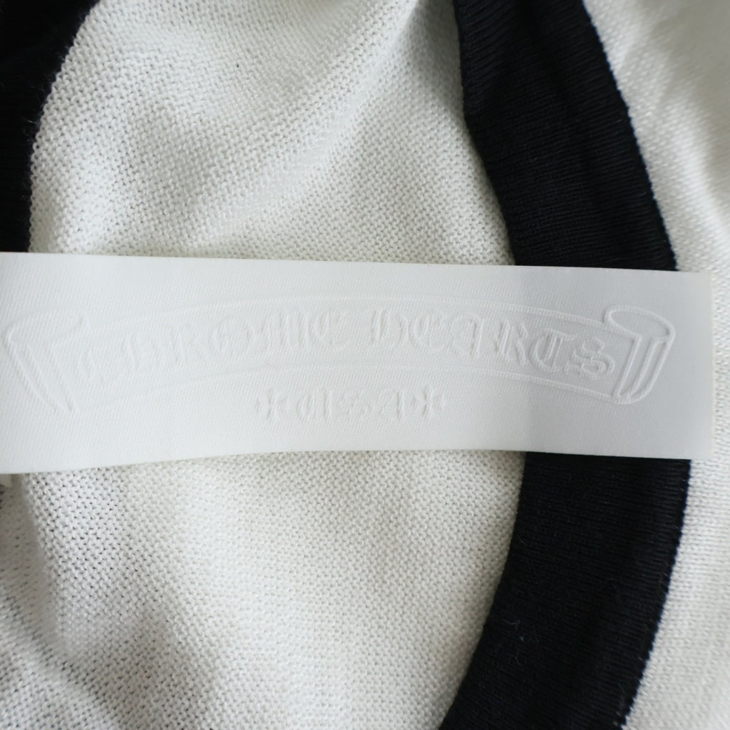 CHROME HEARTS(クロムハーツ) Y NOT CRS PATCH 刺繍 トリプルクロスパッチ付き 長袖Tシャツ カットソー ホワイト/ブラック -