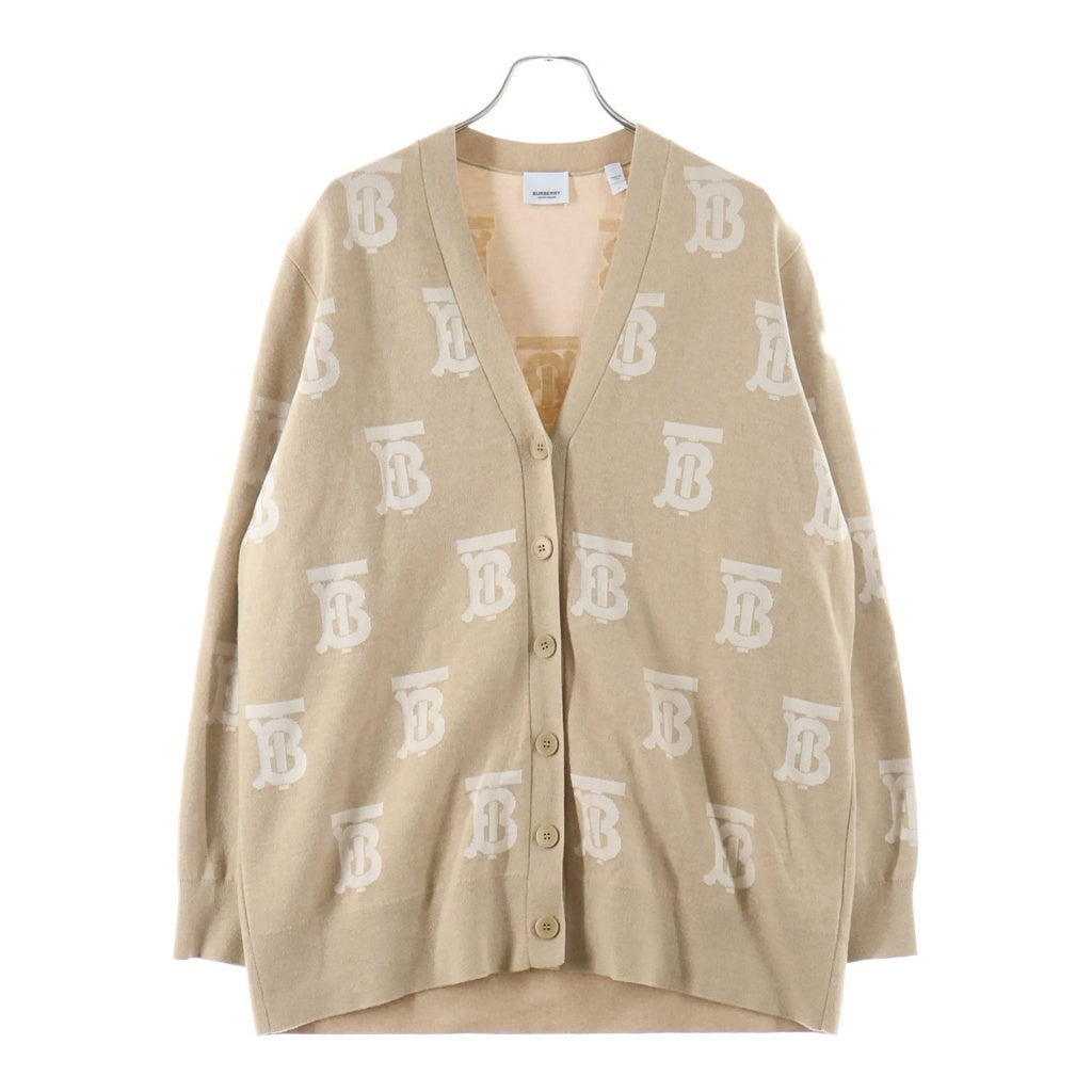 BURBERRY(バーバリー) TBモノグラム 総柄 ニット カーディガン ベージュ レディース 8052407