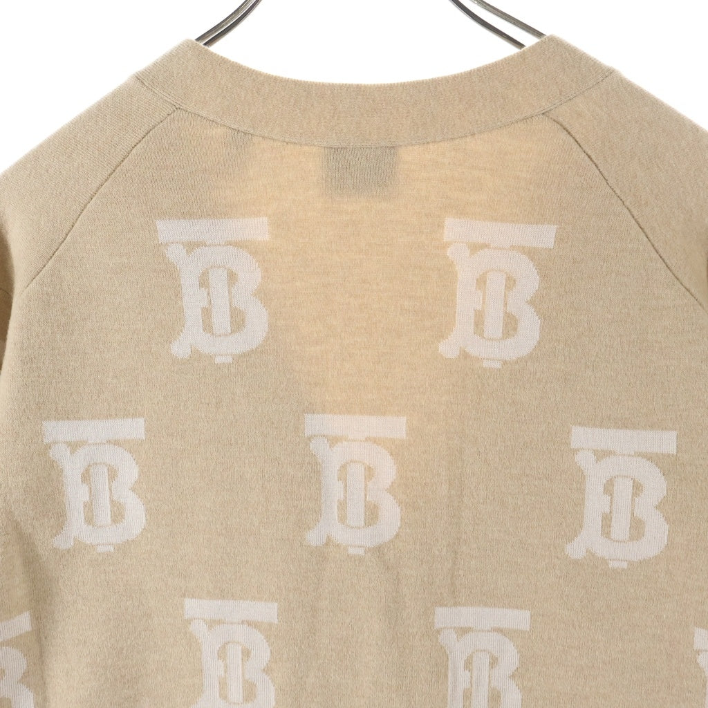 BURBERRY(バーバリー) TBモノグラム 総柄 ニット カーディガン ベージュ レディース 8052407