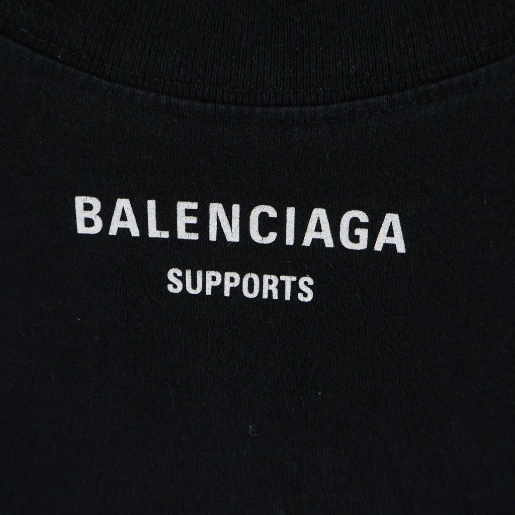 BALENCIAGA(バレンシアガ) WFP ロゴプリント オーバサイズ半袖Tシャツ カットソー ブラック 541874 TCV36