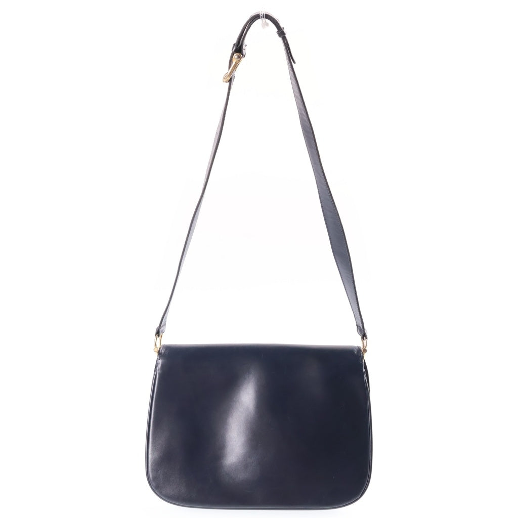 CELINE(セリーヌ) 馬車金具 ロゴデザイン レザー ショルダーバッグ ネイビー レディース