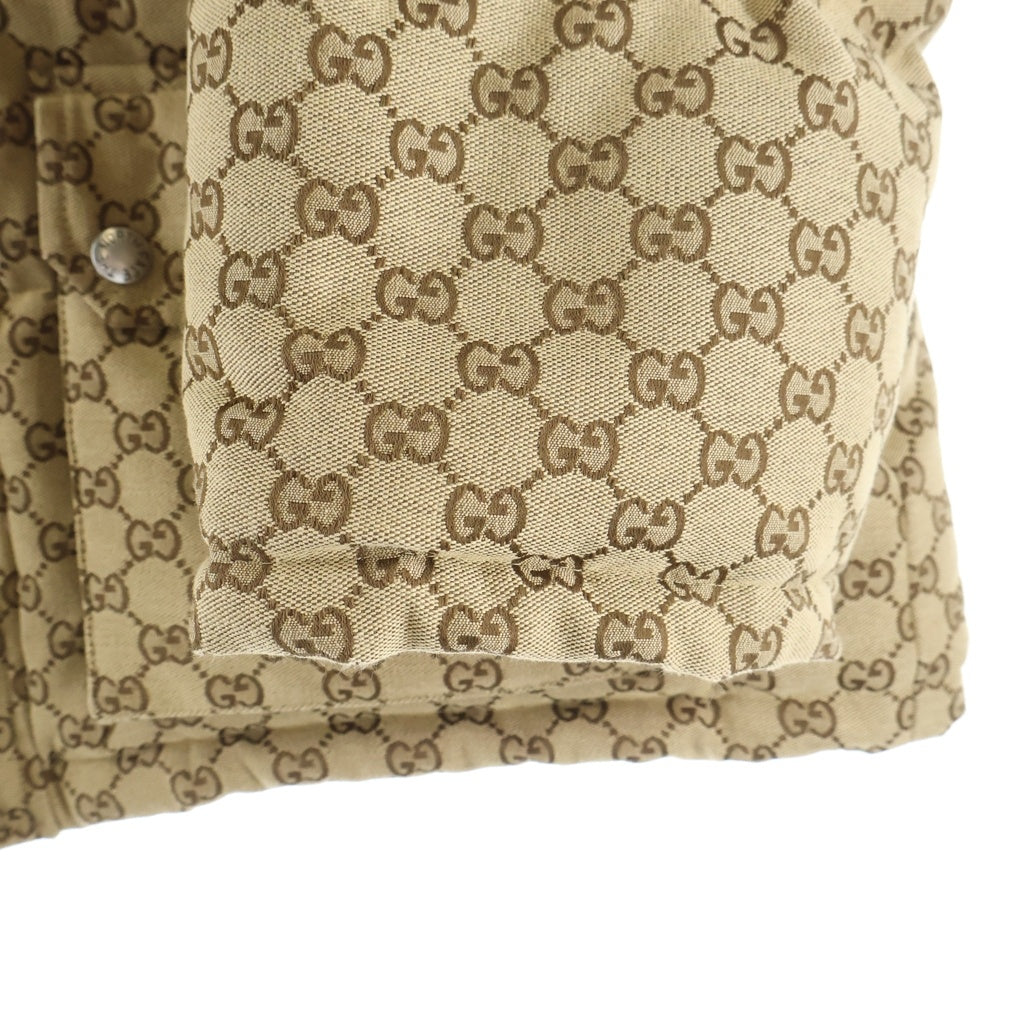 GUCCI(グッチ) ×THE NORTH FACE GG Padded Short Jacket GGパテッド ジップアップ ダウンジャケット ブラウン 670909
