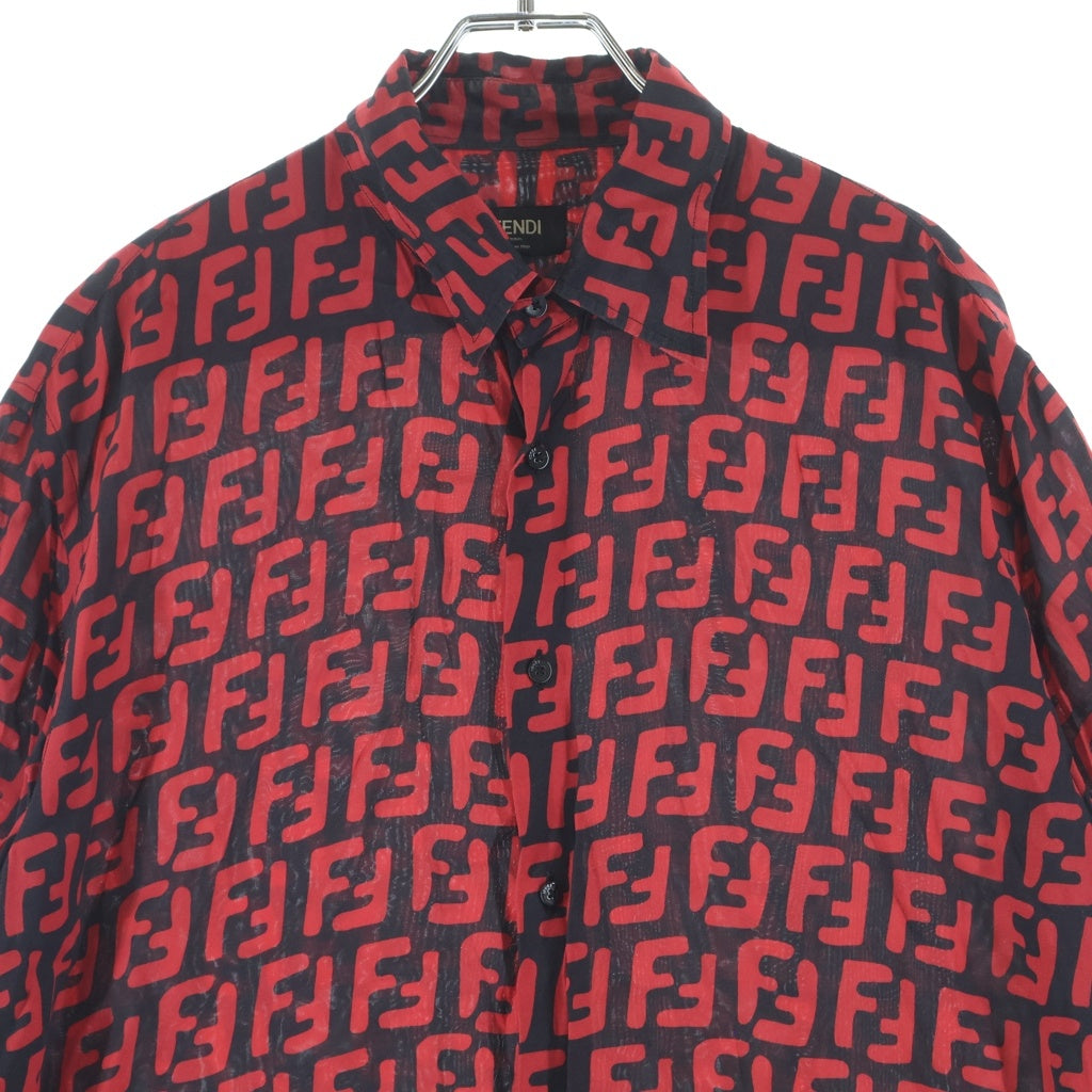 FENDI(フェンディ) ズッカ柄総柄 半袖シャツ レッド FS0770 A75G