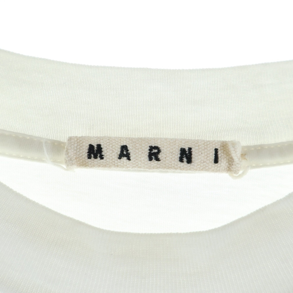 MARNI(マルニ) ロゴプリント モックネックオーバーサイズTシャツ カットソー ホワイト HUMU0223P1 USCS87