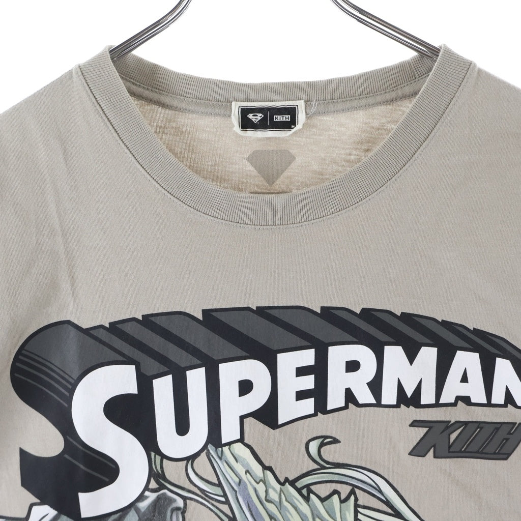 KITH(キス) ×SUPERMAN DOOMSDAY スーパーマン ドゥームズデイ ロゴデザイン クルーネック カットソー 半袖Tシャツ ブラウン