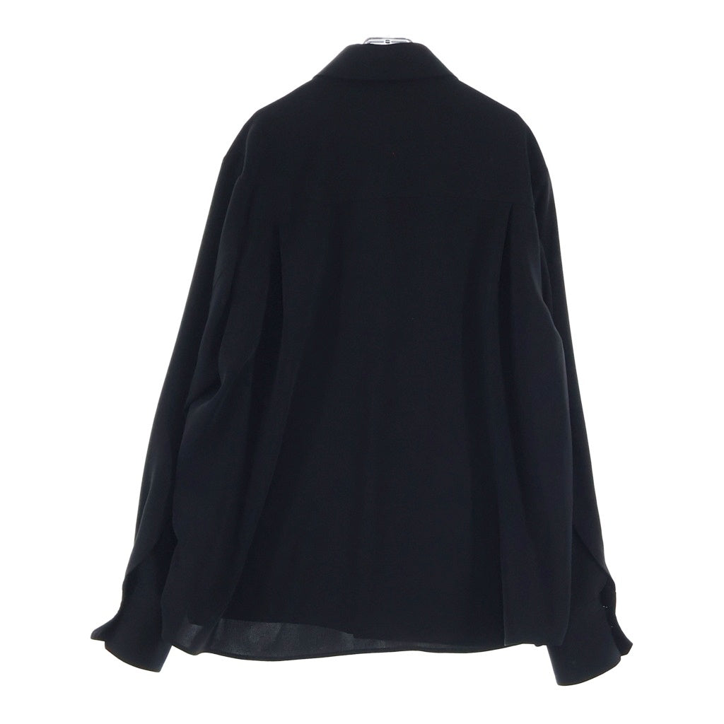 CULLNI(クルニ) 24AW Double Satin Bowtie Shirt ダブルサテンボウタイ長袖シャツ ブラック 24-AW-023B