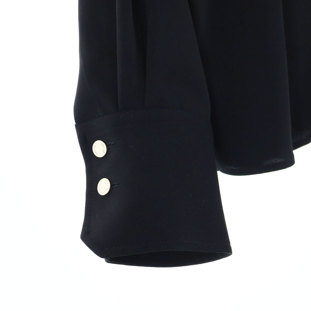 CULLNI(クルニ) 24AW Double Satin Bowtie Shirt ダブルサテンボウタイ長袖シャツ ブラック 24-AW-023B