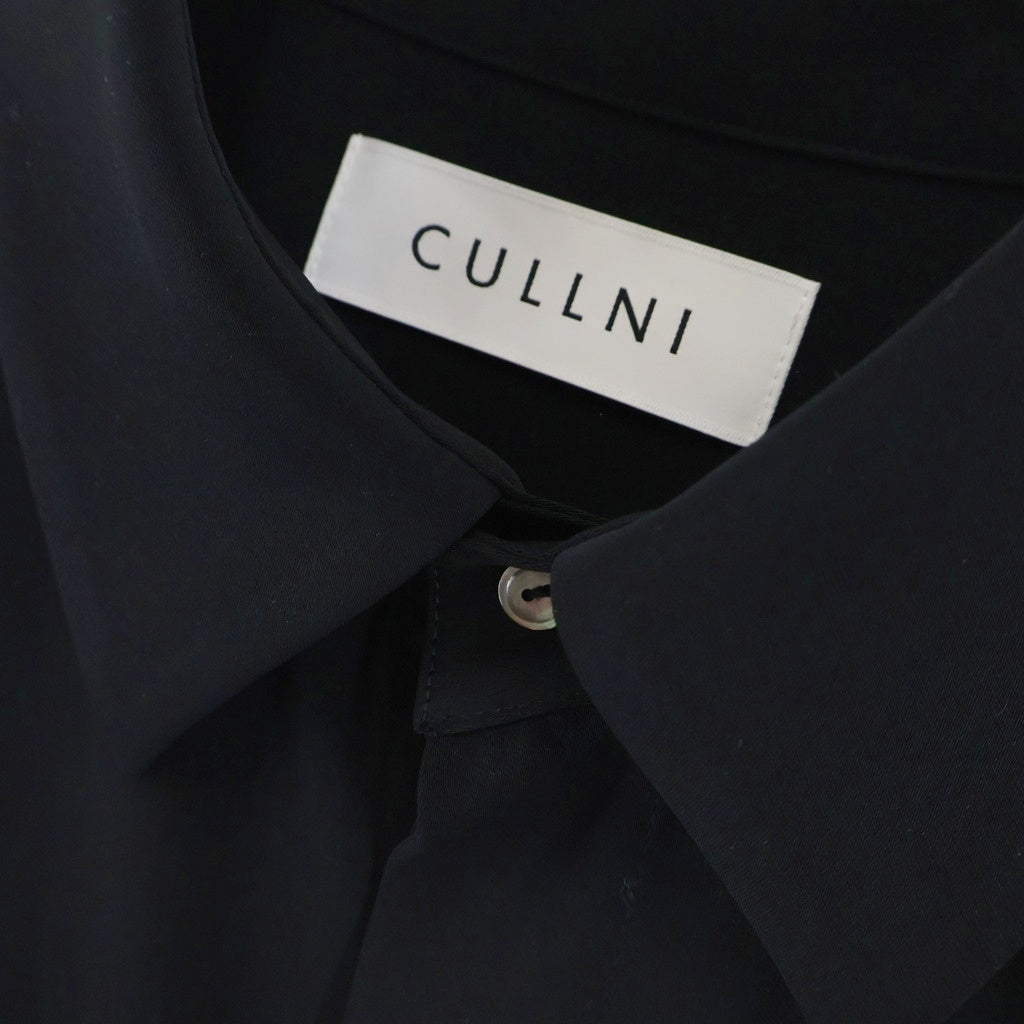 CULLNI(クルニ) 24AW Double Satin Bowtie Shirt ダブルサテンボウタイ長袖シャツ ブラック 24-AW-023B