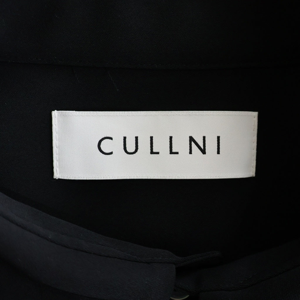 CULLNI(クルニ) 24AW Double Satin Bowtie Shirt ダブルサテンボウタイ長袖シャツ ブラック 24-AW-023B