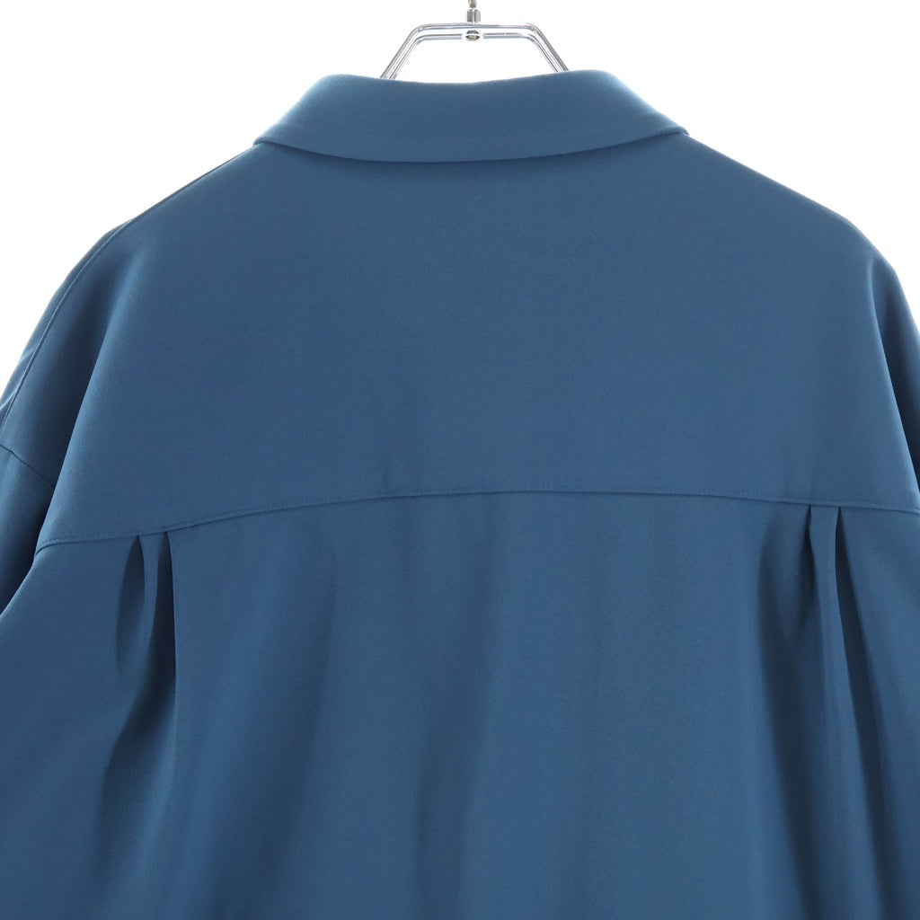 CULLNI(クルニ) 24AW Double Cloth Zip Pocket Shirt ダブルクロス ジップポケット長袖シャツ ブルー 24-AW-011