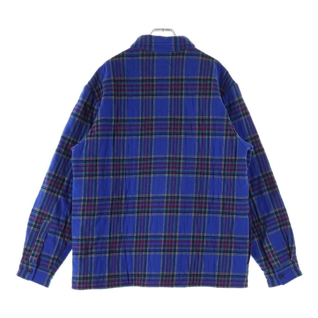 SUPREME(シュプリーム) 21AW Quilted Plaid Flannel Shirt キルティングフランネルチェックシャツ 長袖シャツ スター刺繍 ブルー -