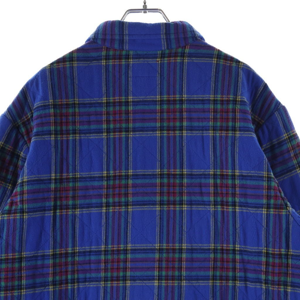 SUPREME(シュプリーム) 21AW Quilted Plaid Flannel Shirt キルティングフランネルチェックシャツ 長袖シャツ スター刺繍 ブルー -