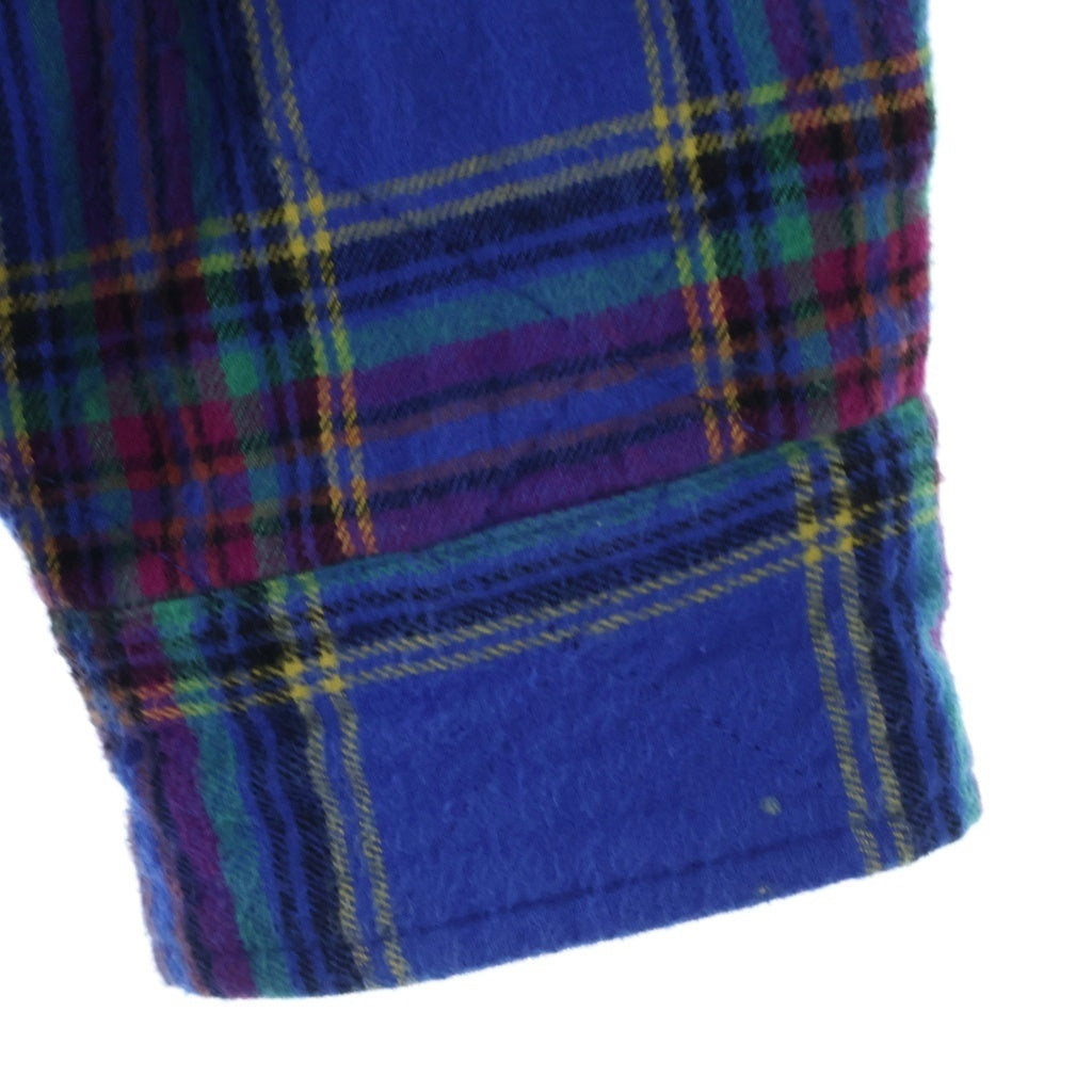 SUPREME(シュプリーム) 21AW Quilted Plaid Flannel Shirt キルティングフランネルチェックシャツ 長袖シャツ スター刺繍 ブルー -