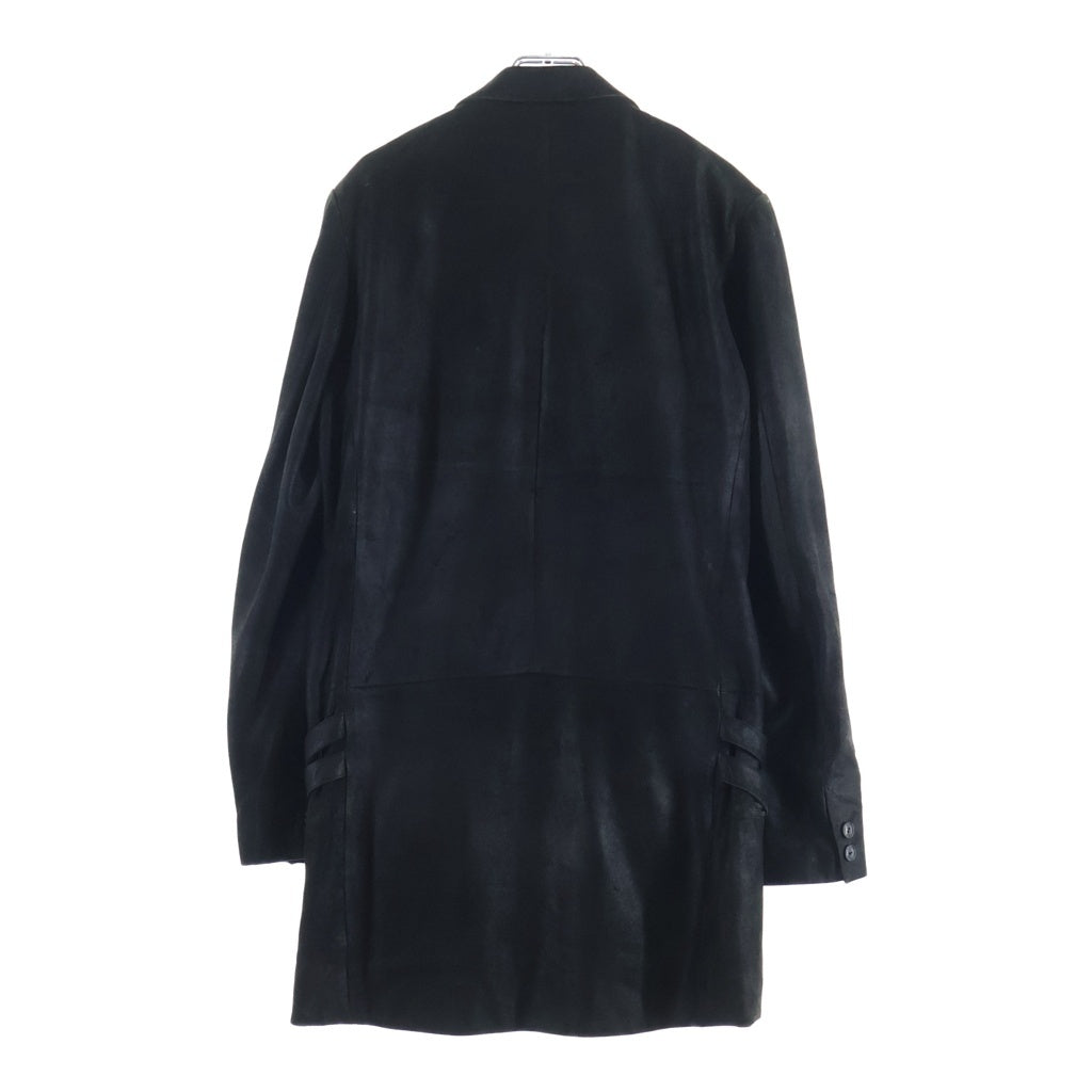NUMBER (N)INE(ナンバーナイン) 05AW THE HIGH STREETS期 ザ ハイ ストリート タータンチェック柄 レザーコート ブラック