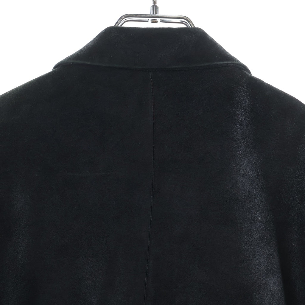 NUMBER (N)INE(ナンバーナイン) 05AW THE HIGH STREETS期 ザ ハイ ストリート タータンチェック柄 レザーコート ブラック