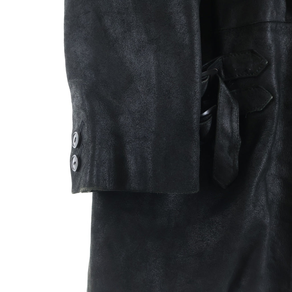 NUMBER (N)INE(ナンバーナイン) 05AW THE HIGH STREETS期 ザ ハイ ストリート タータンチェック柄 レザーコート ブラック