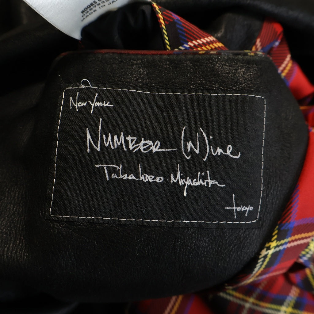 NUMBER (N)INE(ナンバーナイン) 05AW THE HIGH STREETS期 ザ ハイ ストリート タータンチェック柄 レザーコート ブラック