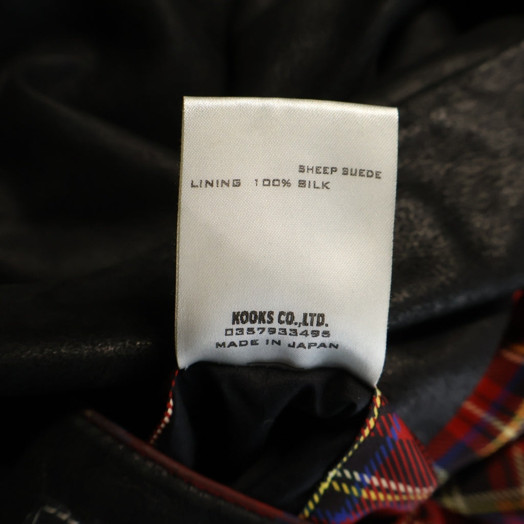 NUMBER (N)INE(ナンバーナイン) 05AW THE HIGH STREETS期 ザ ハイ ストリート タータンチェック柄 レザーコート ブラック