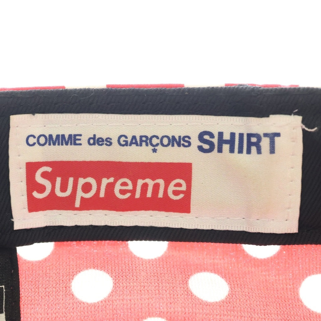 SUPREME(シュプリーム) 14SS ×COMME des GARCONS SHIRT ×New Era Box Logo Cap ×コムデギャルソンシャツ ×ニューエラ ボックスロゴキャップ ロゴ刺繍6パネルベースボールキャップ 帽子