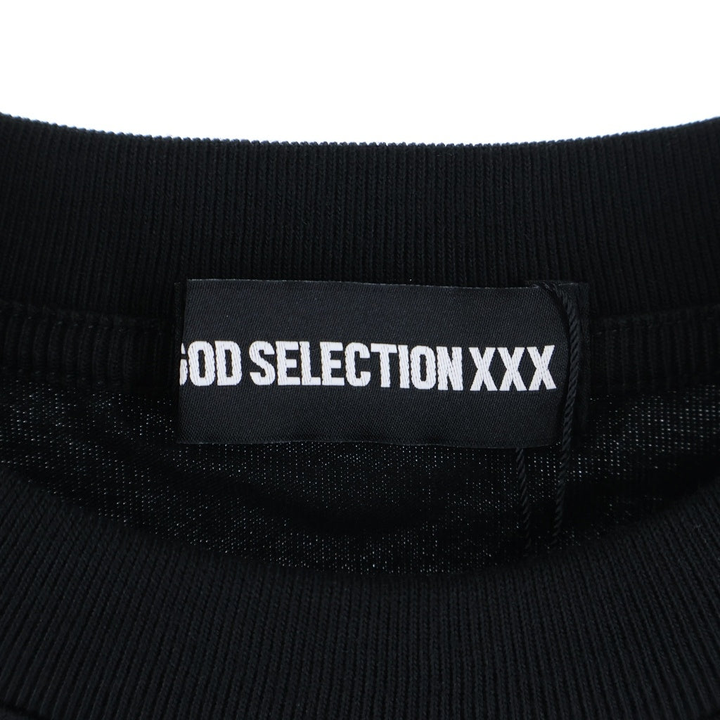 GOD SELECTION XXX(ゴッドセレクショントリプルエックス) 21SS Be My guest SEQUEL ビーマイゲスト ロゴデザイン クルーネック カットソー 半袖Tシャツ ブラック GX-S21-BMGST-02
