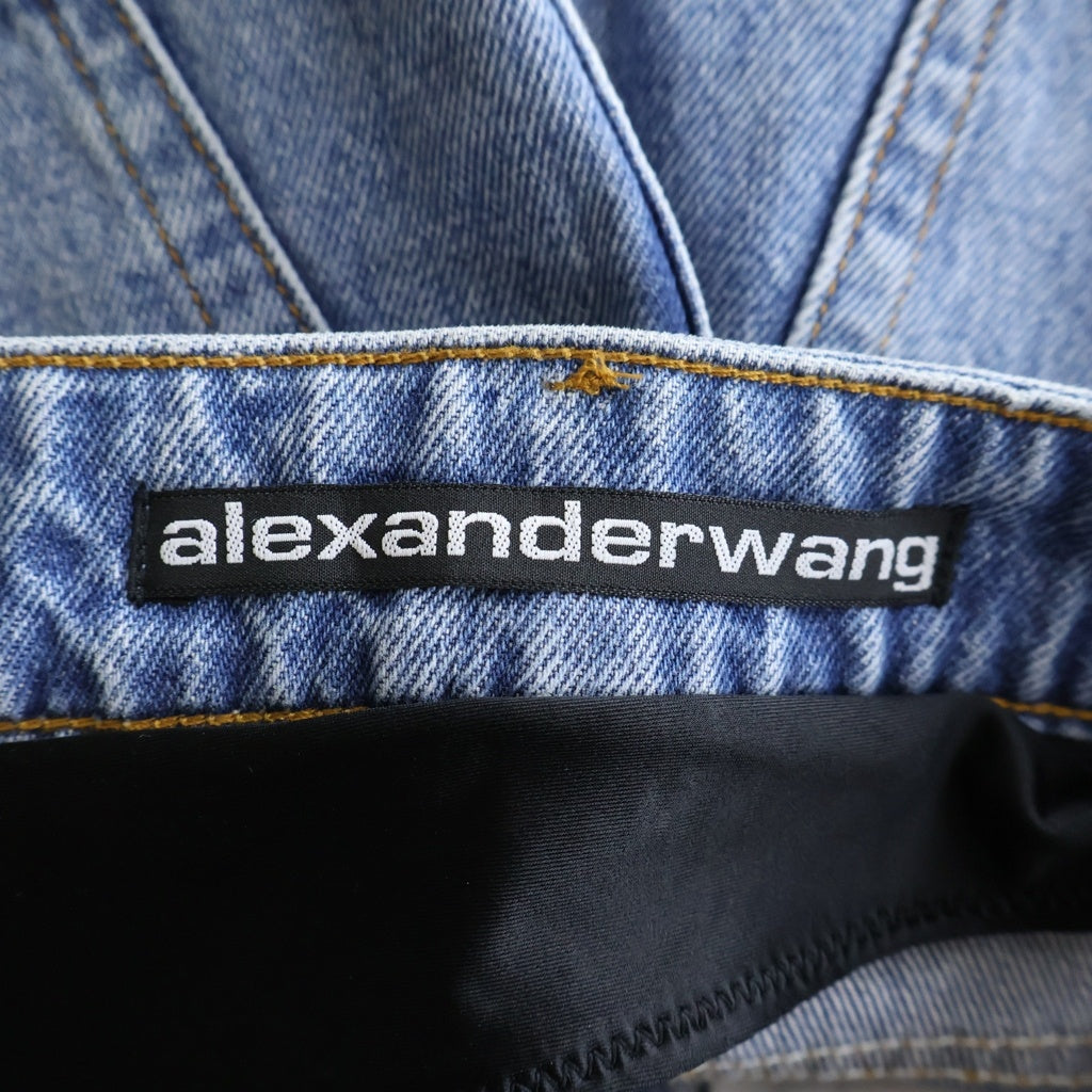 ALEXANDER WANG(アレキサンダーワン) レイヤードデザイン デニムミニスカート インディゴ 4DC3235138 レディース