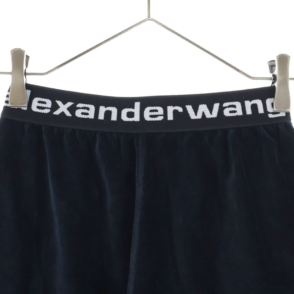 ALEXANDER WANG(アレキサンダーワン) Logo Elastic Jogger In Stretch Corduroy コーデュロイジョガーパンツ ブラック レディース 4CC1204024