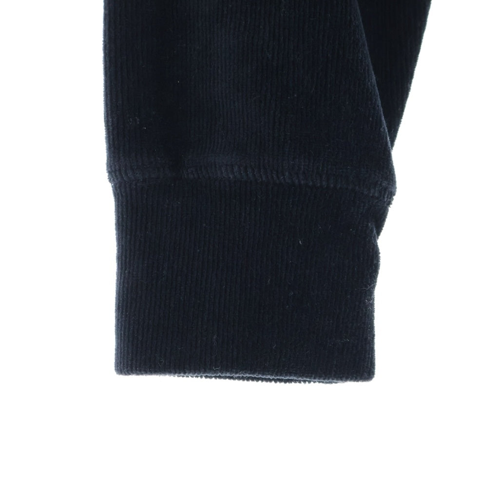 ALEXANDER WANG(アレキサンダーワン) STRETCH CORDUROY HOODY リブロゴ コーデュロイ クロップドフーディー ブラック 4CC1211197 レディース
