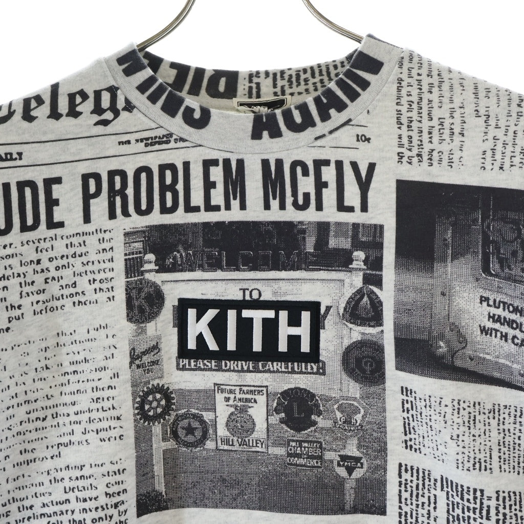 KITH(キス) ×BACK TO THE FUTURE バックトゥザフューチャー ロゴデザイン クルーネック スウェット セーター グレー 26072-060-0019-3-0