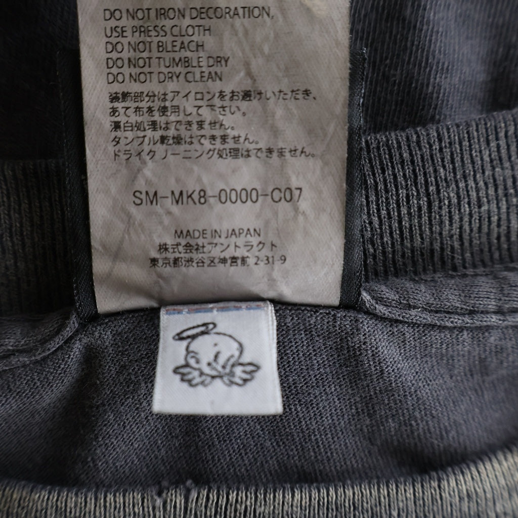 SAINT MICHAEL(セントマイケル) 26SS ABSOLUTE アブソリュート ロゴデザイン クルーネック カットソー 半袖Tシャツ ブラック SM-MK8-0000-C07