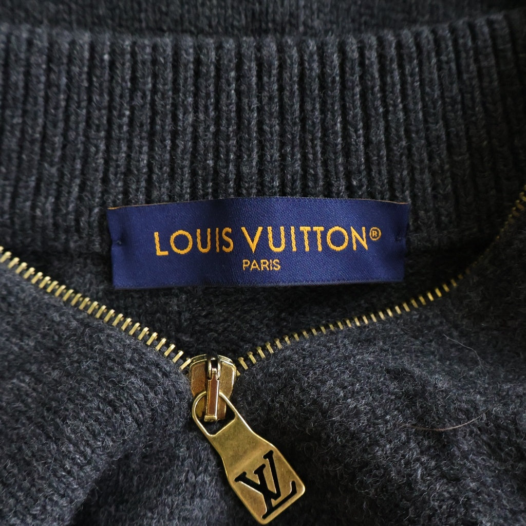 LOUIS VUITTON(ルイヴィトン) モノグラム ジャカード ウール ハーフジップセーター グレー RM251M9 NOS HSN04W