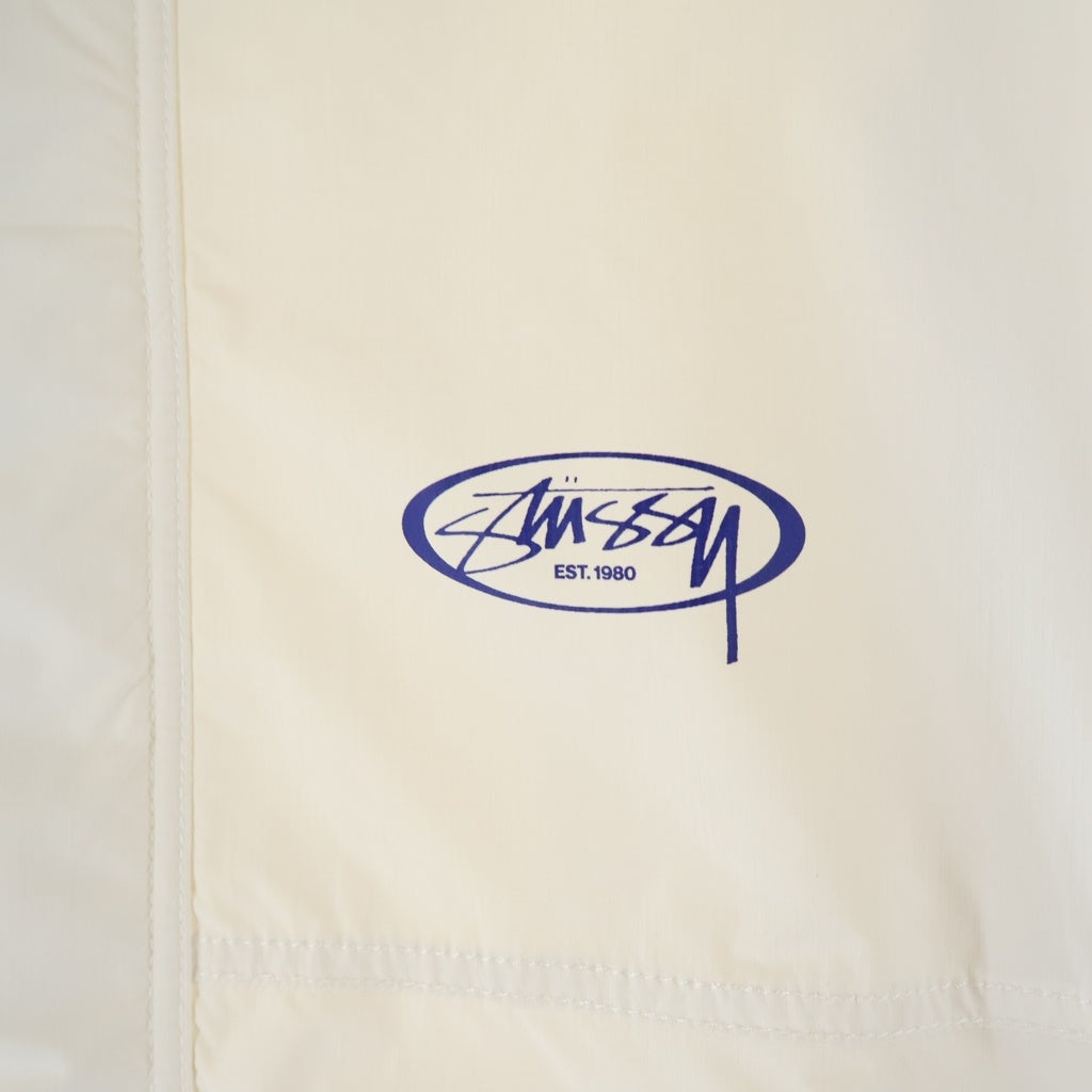 STUSSY(ステューシー) MX JACKET ロゴデザイン ジップアップ ナイロンジャケット ホワイト/ブルー