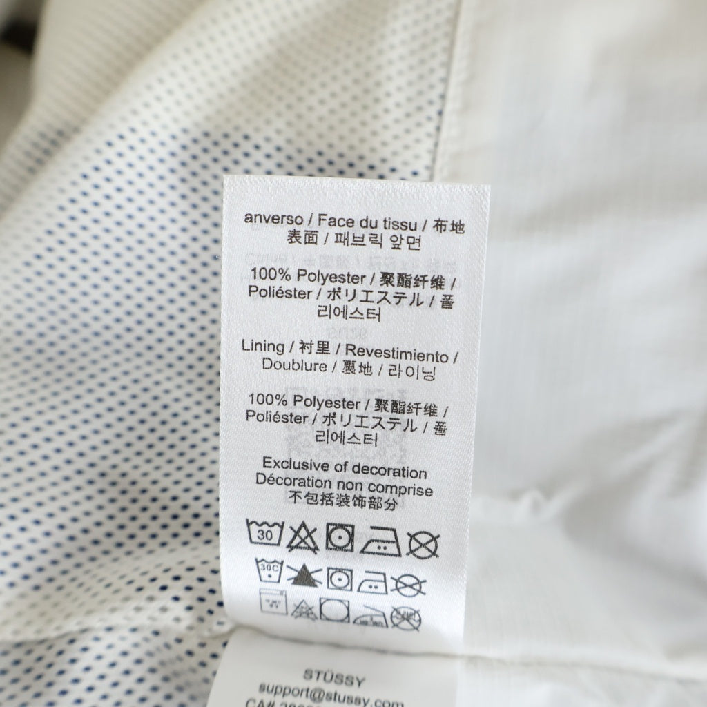 STUSSY(ステューシー) MX JACKET ロゴデザイン ジップアップ ナイロンジャケット ホワイト/ブルー