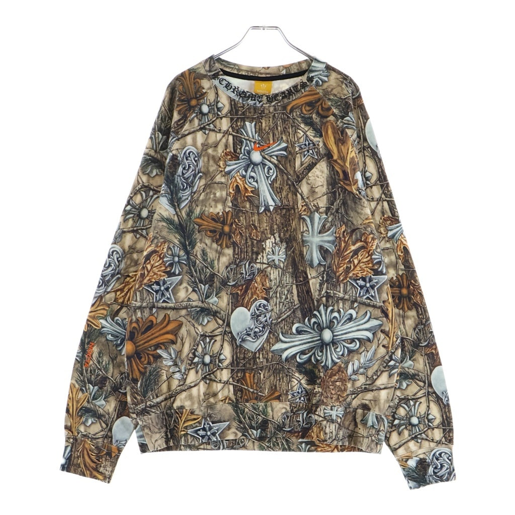 CHROME HEARTS(クロムハーツ) ×NOCTA DRAKE SWEAT ナイキ ノクタ ドレイク バックホースシュープリント プルオーバースウェットトレーナー ブラウン