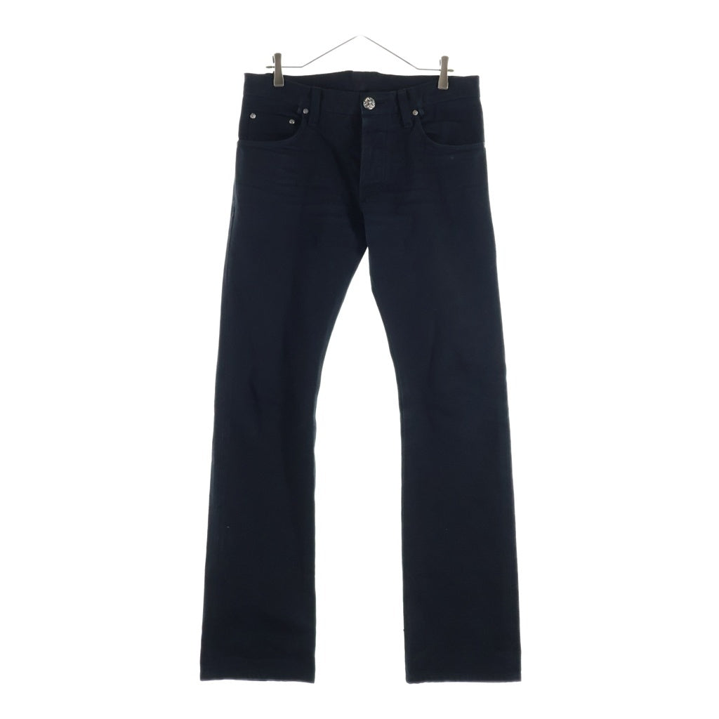 CHROME HEARTS(クロムハーツ) CRS BTN DENIM PANTS クロスボールボタン スクロールラベル ボタンフライデニムパンツ ブラック