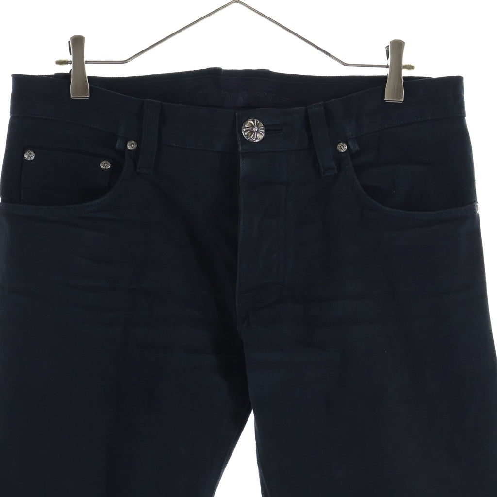 CHROME HEARTS(クロムハーツ) CRS BTN DENIM PANTS クロスボールボタン スクロールラベル ボタンフライデニムパンツ ブラック