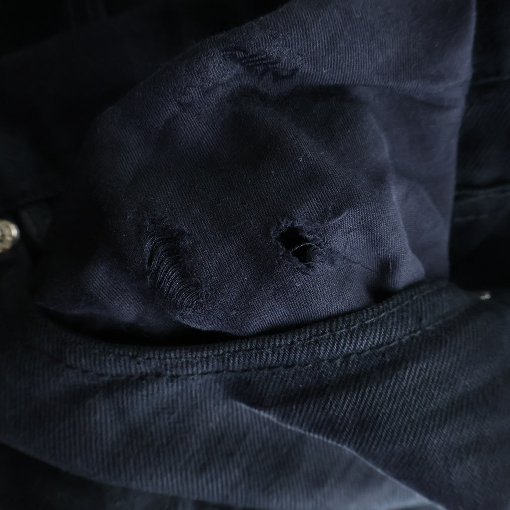 CHROME HEARTS(クロムハーツ) CRS BTN DENIM PANTS クロスボールボタン スクロールラベル ボタンフライデニムパンツ ブラック