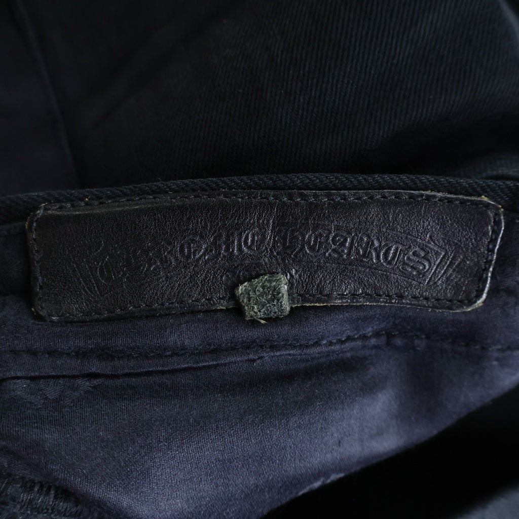 CHROME HEARTS(クロムハーツ) CRS BTN DENIM PANTS クロスボールボタン スクロールラベル ボタンフライデニムパンツ ブラック