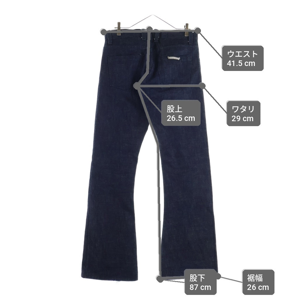 CHROME HEARTS(クロムハーツ) FLARE DNM PANTS CRS BTN INDIGO クロスボタンウォッシュドフレアデニムパンツ インディゴ