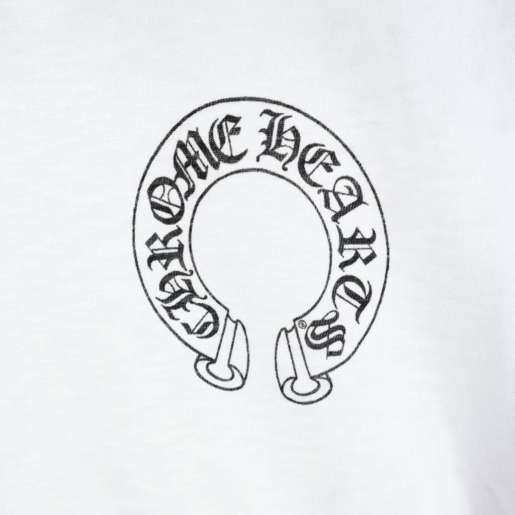 CHROME HEARTS(クロムハーツ) Horseshoe L/S Tee ラグラン ホースシュー 長袖Tシャツ カットソー ホワイト グレー