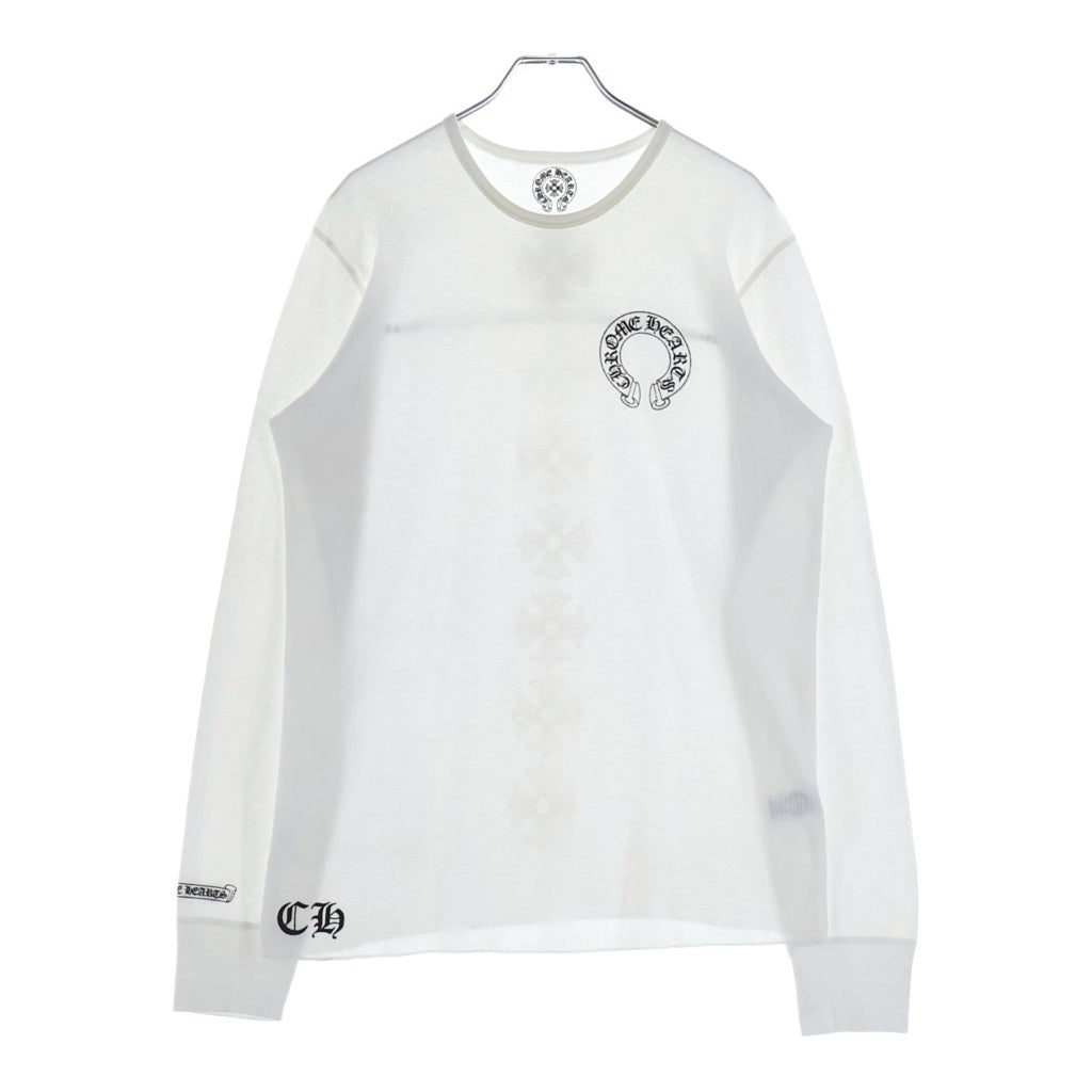 CHROME HEARTS(クロムハーツ) Horseshoe L/S Tee ホースシュー サーマル 長袖Tシャツ カットソー ホワイト